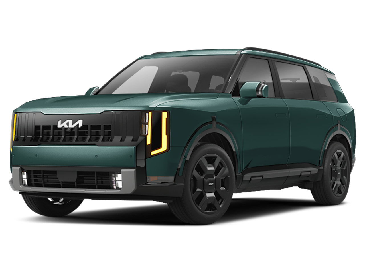 2027 Kia Telluride X-Pro SX-Prestige in Black Jade Green — front three-quarter view