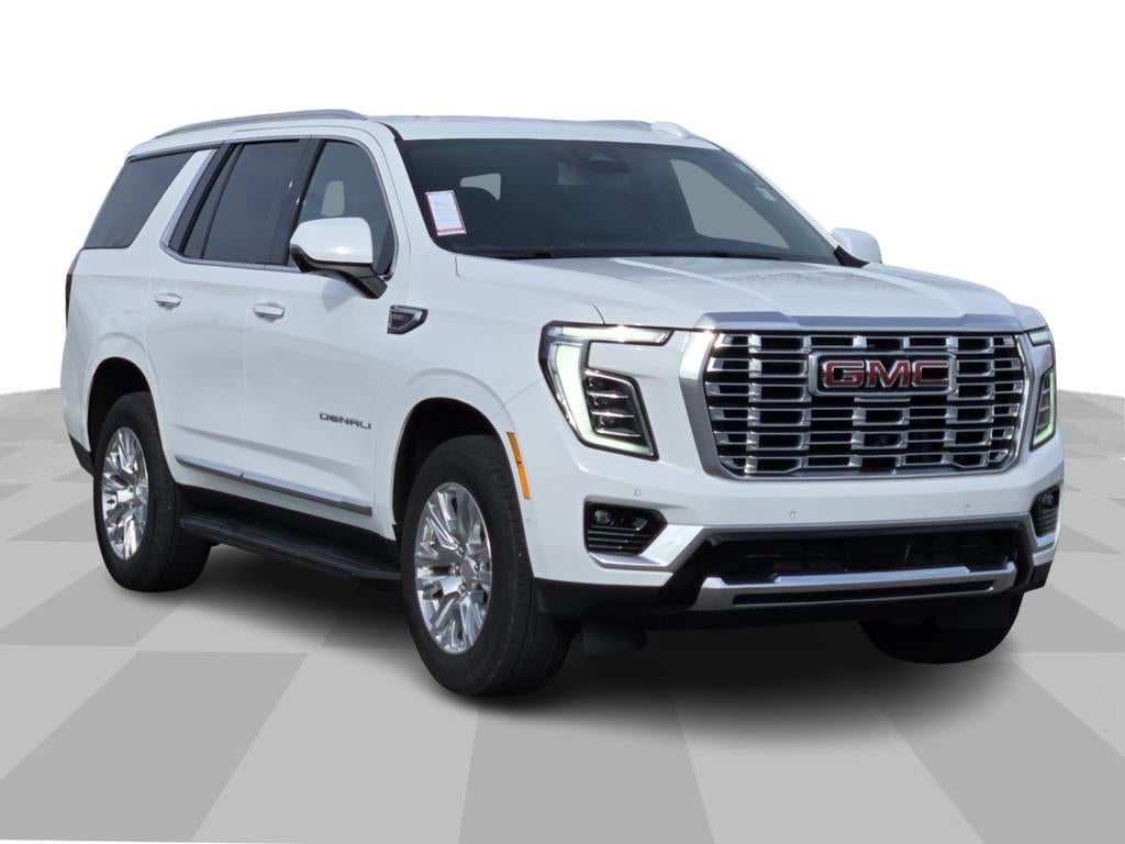 2025 GMC Yukon Denali in Summit White — front three-quarter view