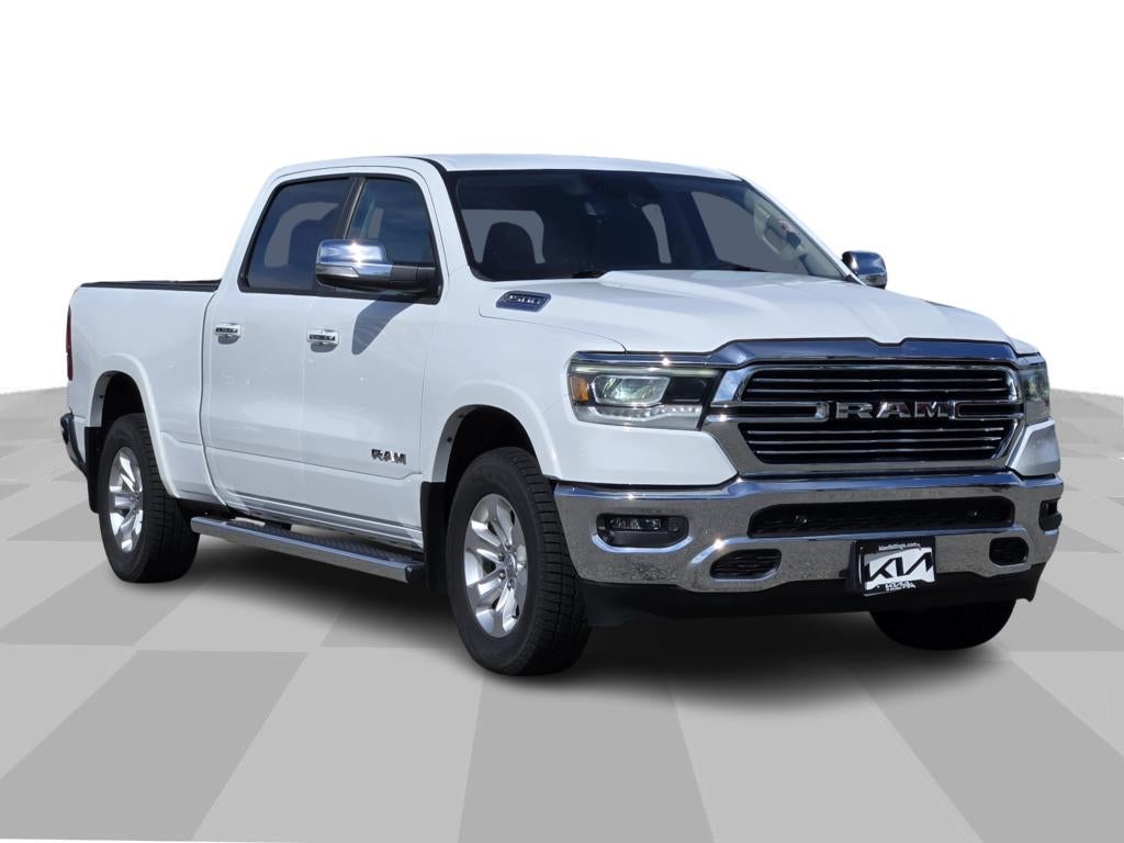 2022 RAM 1500 Laramie in Bright White Clearcoat — front three-quarter view