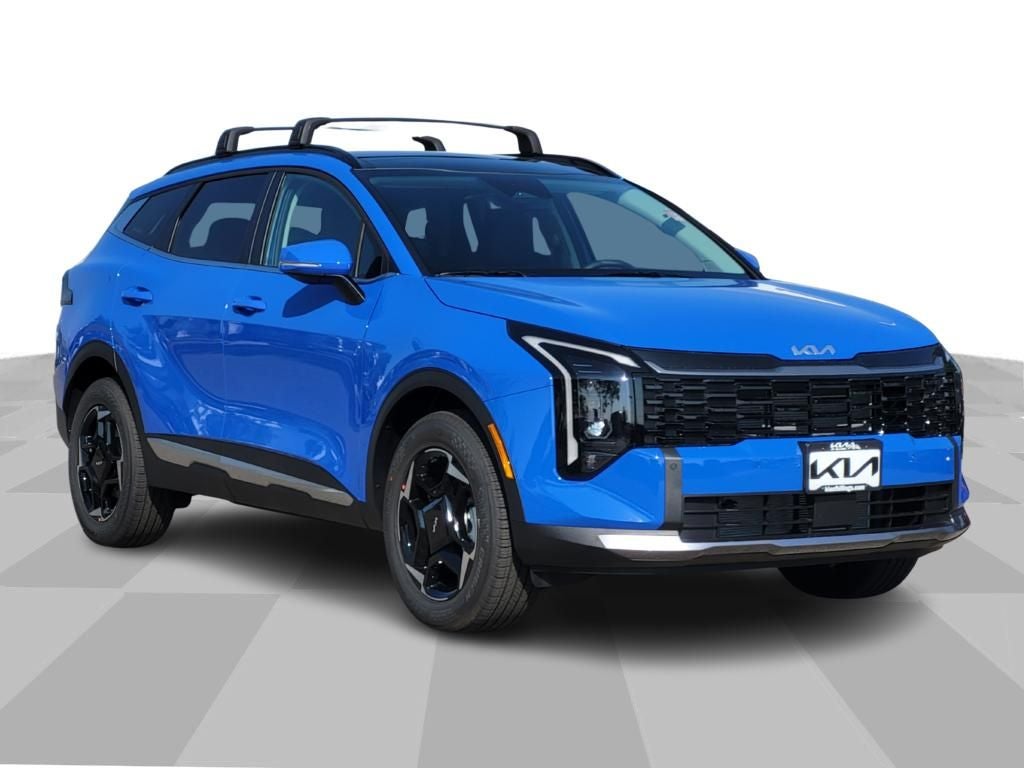 2026 Kia Sportage EX in Nebular Blue — front three-quarter view