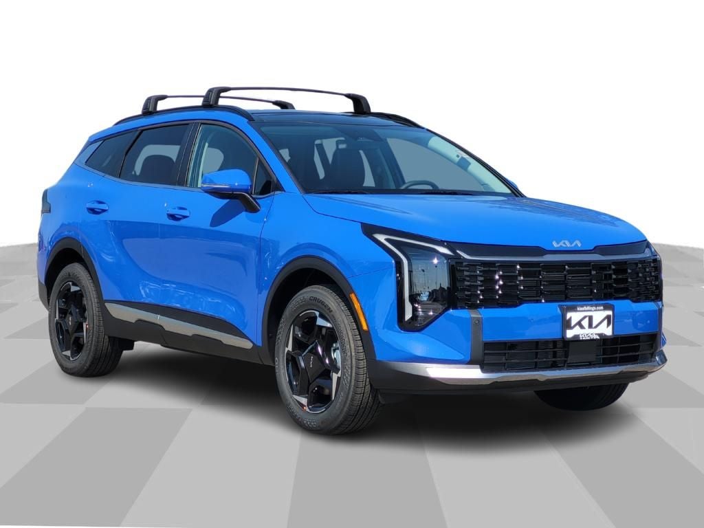 2026 Kia Sportage EX in Nebular Blue — front three-quarter view