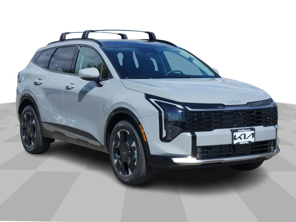 2026 Kia Sportage SX-Prestige in Wolf Gray — front three-quarter view