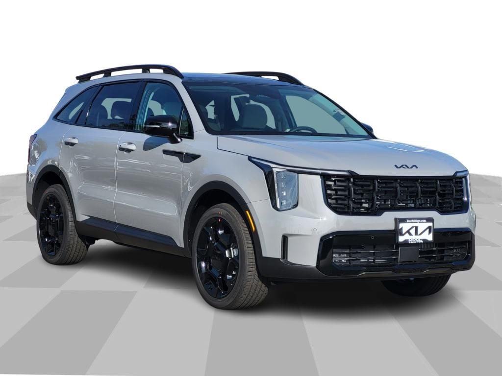 2026 Kia Sorento X-Line EX in Wolf Gray — front three-quarter view