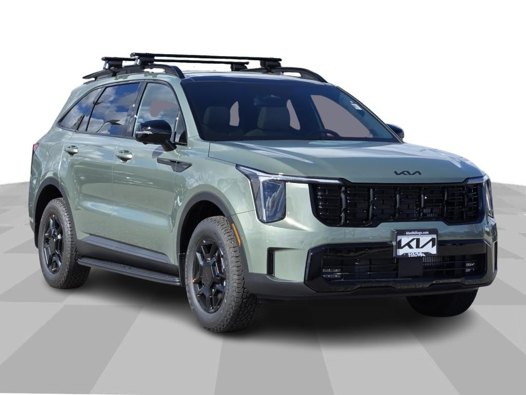 2026 Kia Sorento X-Pro SX Prestige in Jungle Green — front three-quarter view