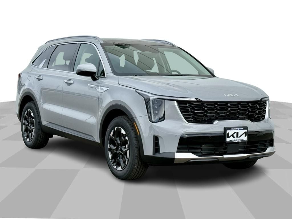2025 Kia Sorento S in Wolf Gray — front three-quarter view