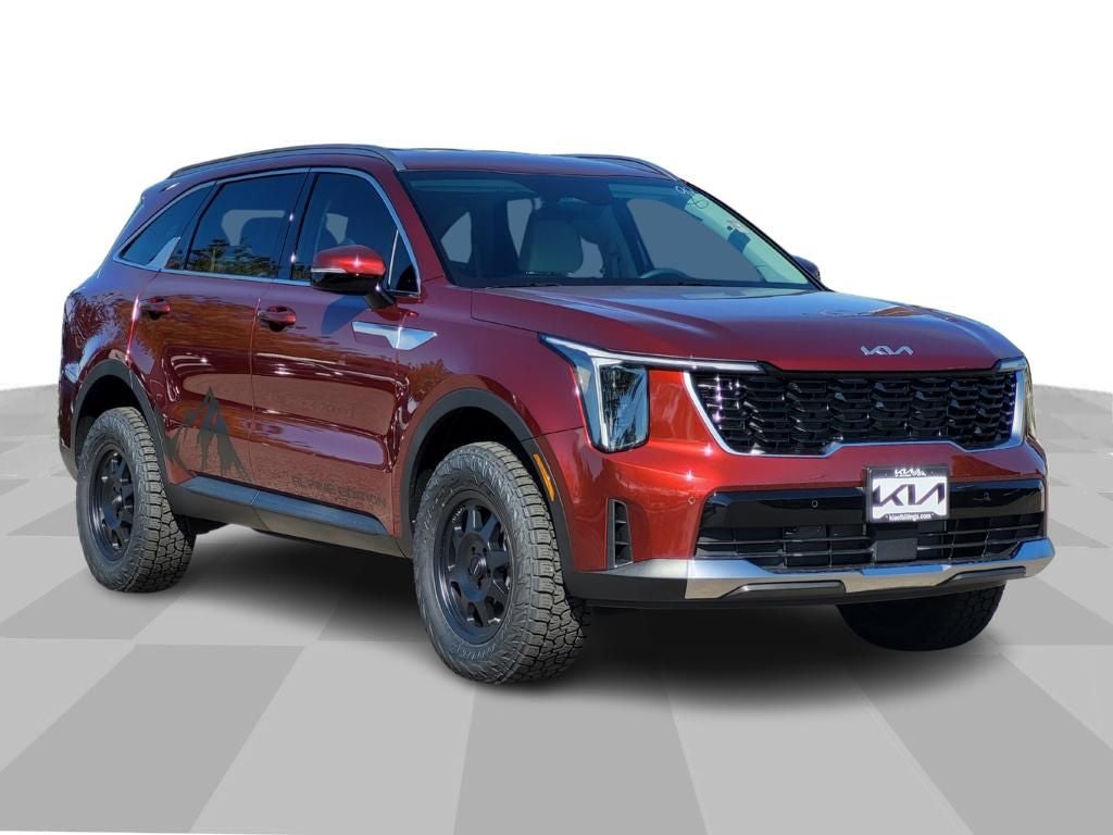 2025 Kia Sorento S Alpine Edition in Dawning Red — front three-quarter view